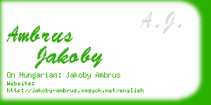 ambrus jakoby business card